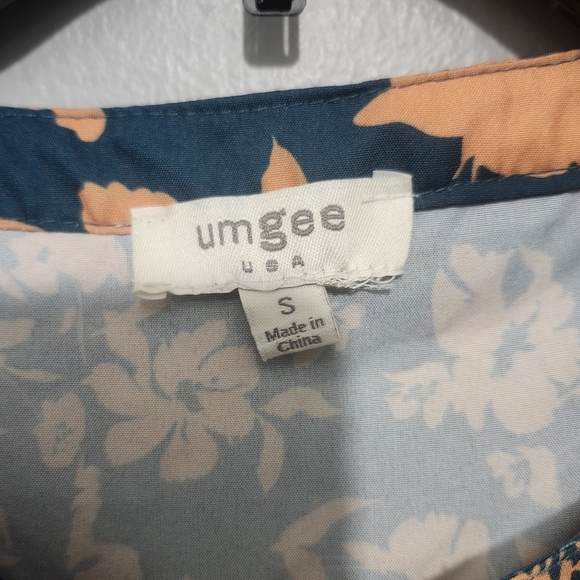 Umgee Women's Floral Mini Dress Size S Green And Orange Long Sleevs - Picture 4 of 7